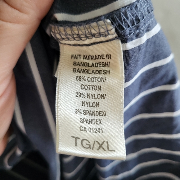 Simon's Twik Blue Stripe Sleeveless button up XL cotton - Picture 5 of 5